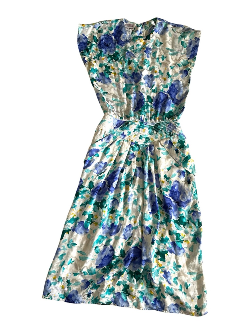 Vintage Maggy London Floral Print Silk Dress